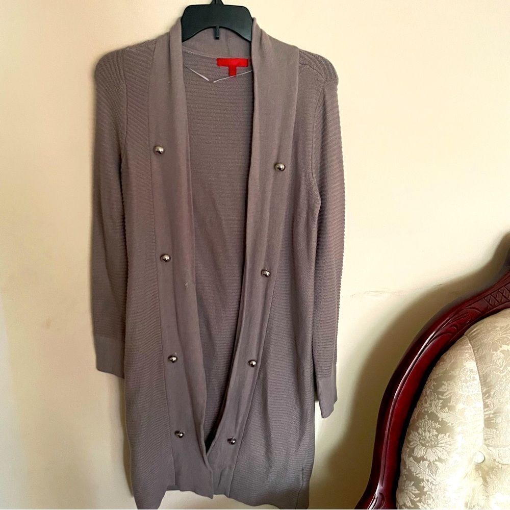 Jennifer Lopez Open Front Ribbed Cardigan Duster Sweater- Size XSmall